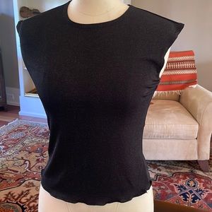 Stretchy black sparkly ladies top M